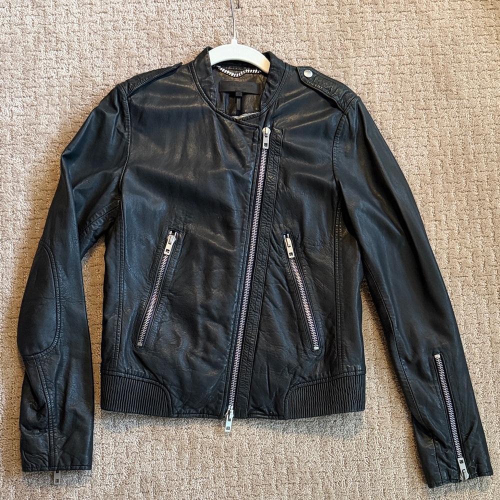 Rag & Bone Black Leather bomber Jacket